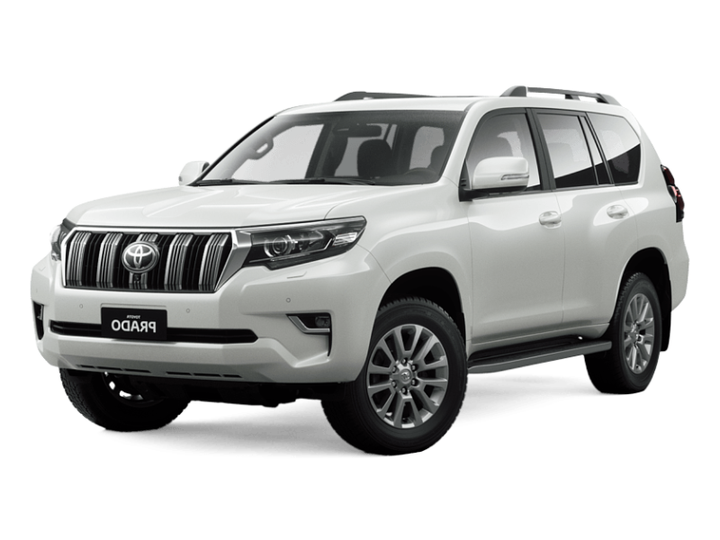 white toyota land cruiser prado