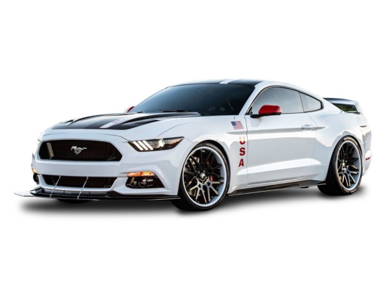 white ford mustang sports car