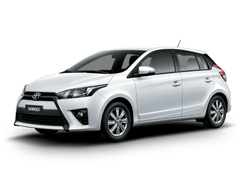 white toyota yaris hatchback