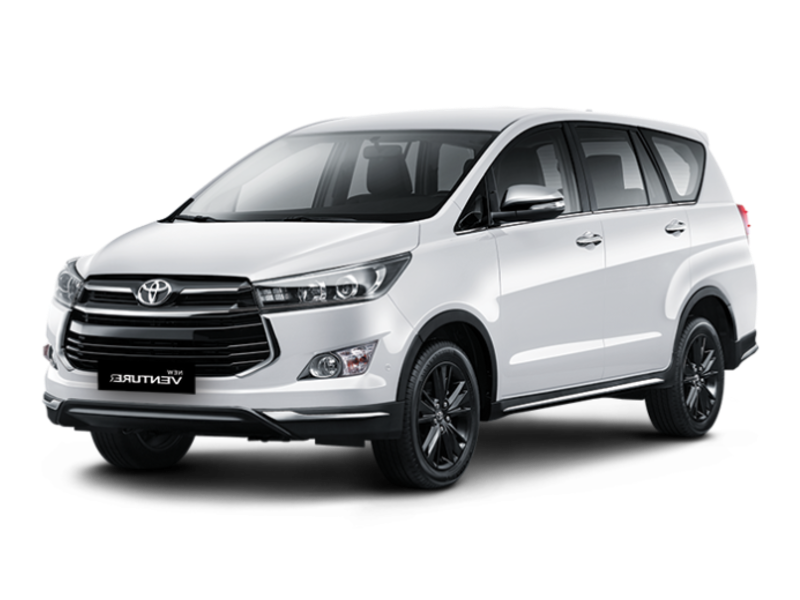 white toyota innova family van