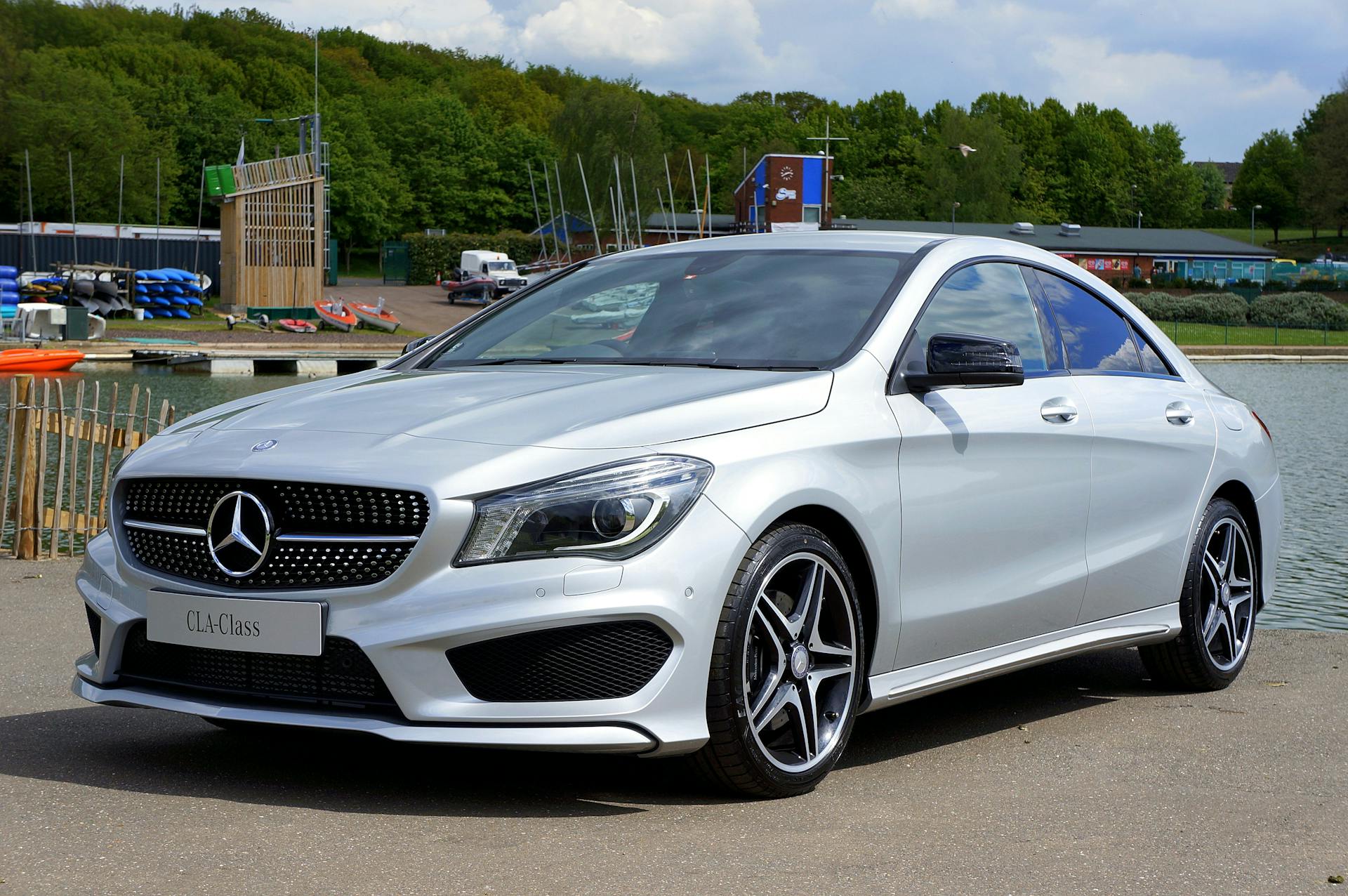 sleek silver mercedes cla coupe