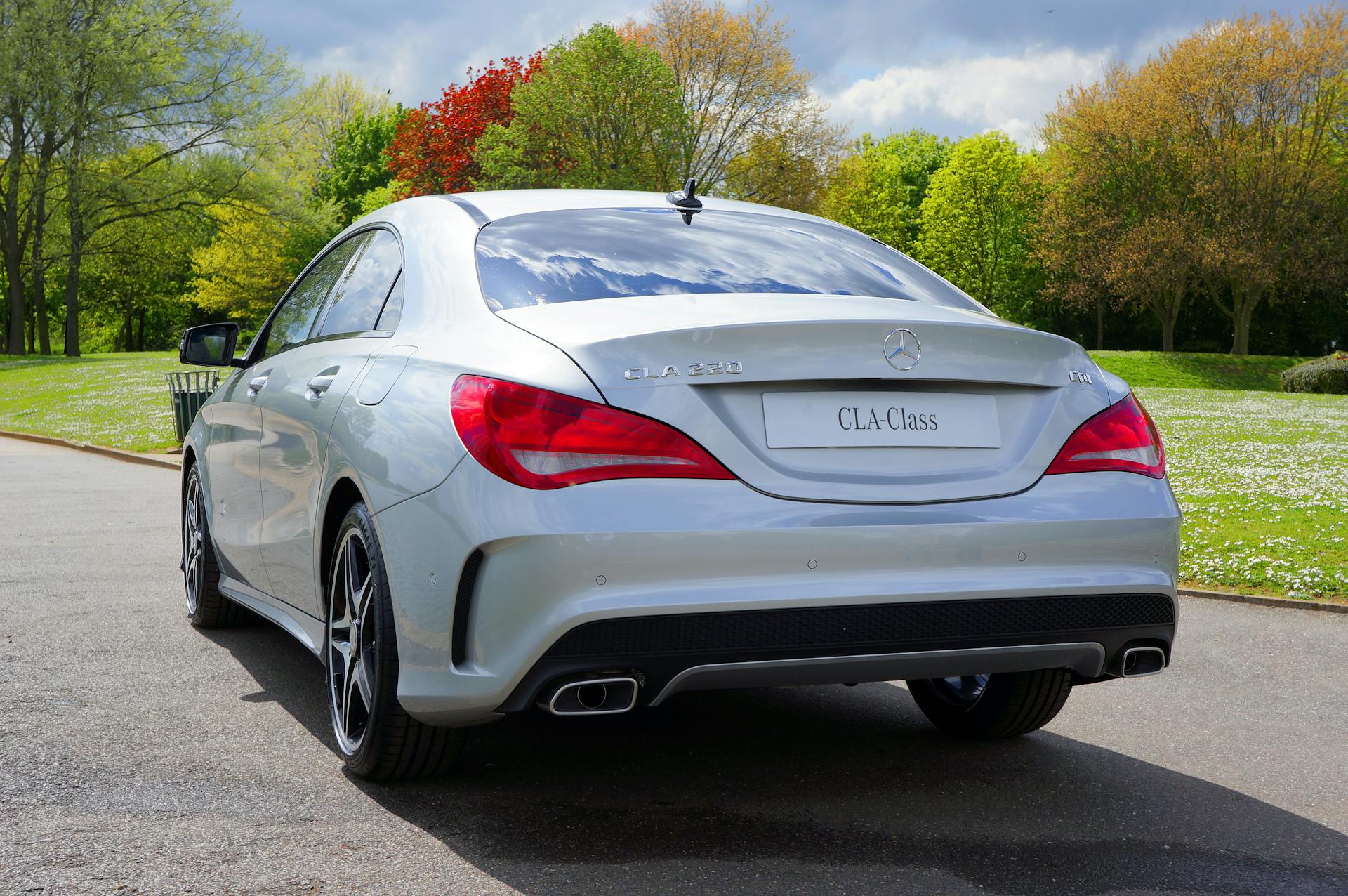 sleek mercedes cla rear view
