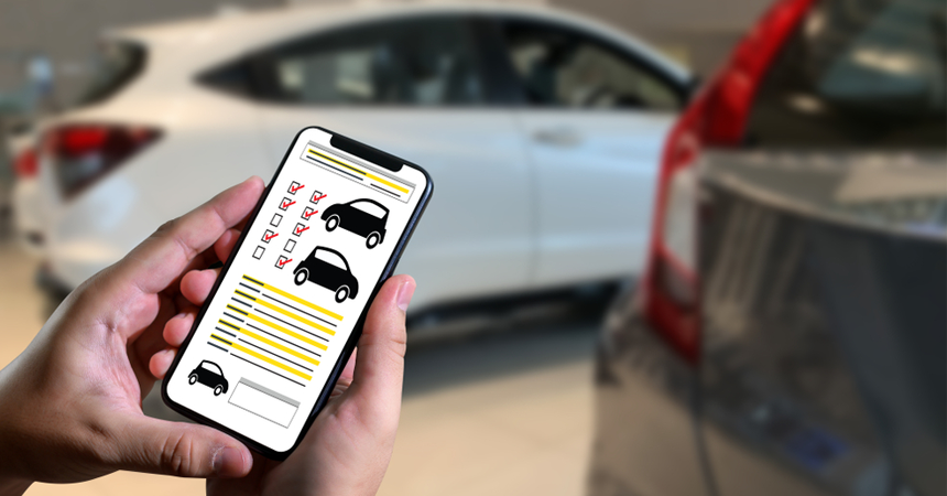 car comparison app on smartphone